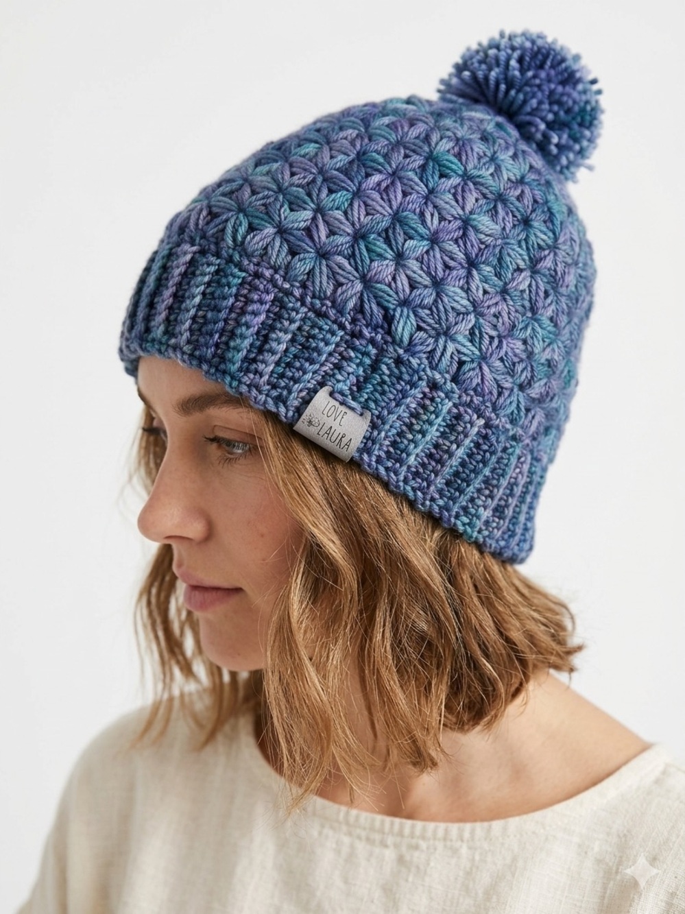 Hand Crocheted or Knit Jasmine Stitch Beanie Toque Hat Boho Cottagecore